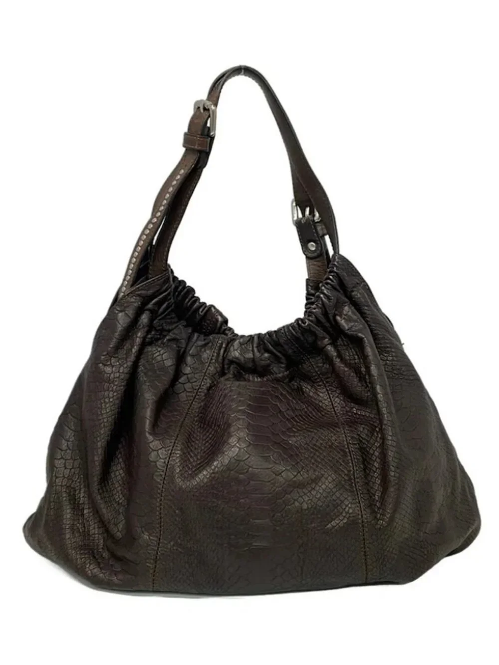 GIANNICHIARINI Dark Brown Leather Tote Bag